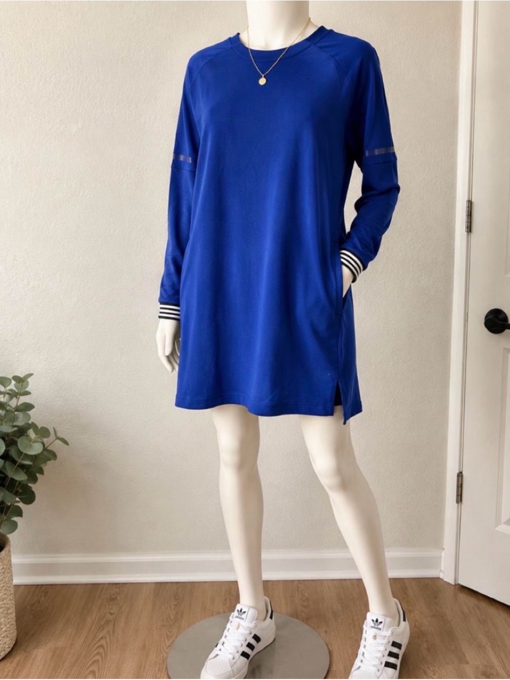 adidas Royal Blue Long Sleeve Mini Dress